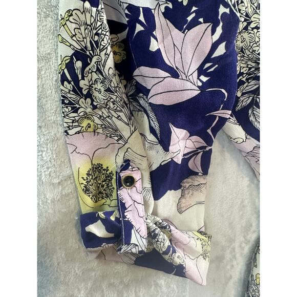 Yumi Kim Bora Bora Navy Floral Print Silk Dress - Size XS - Picture 6 of 6